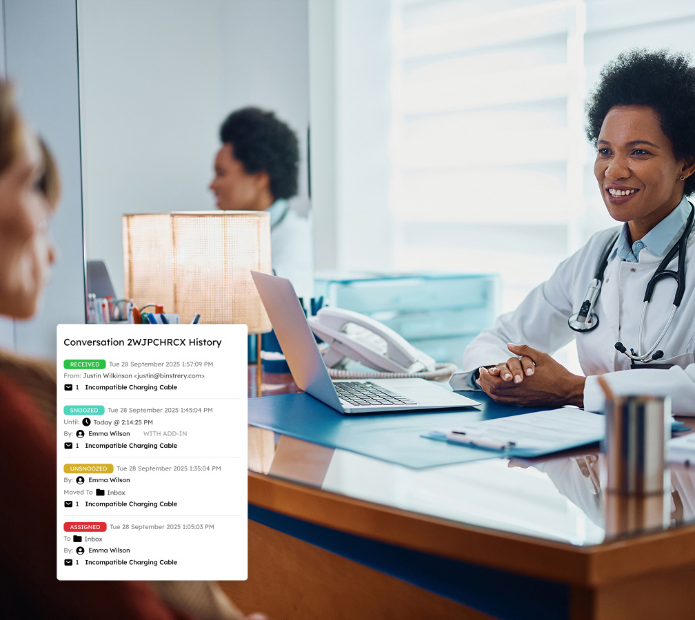 Team email management for healthcare